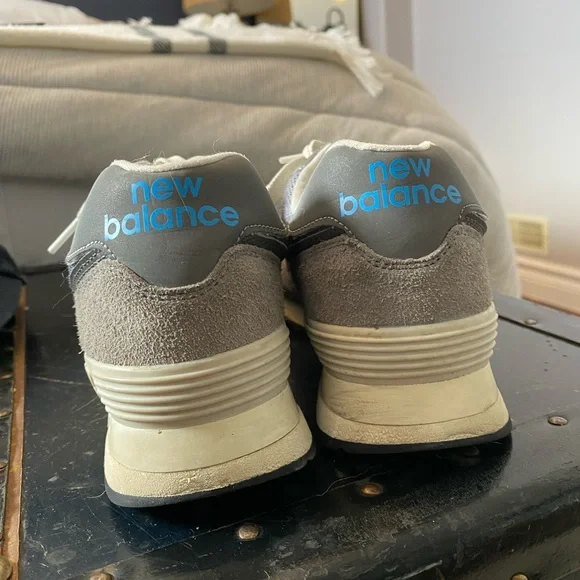 New Balance Gray and Cream Athletic Shoes - Picture 4 of 4